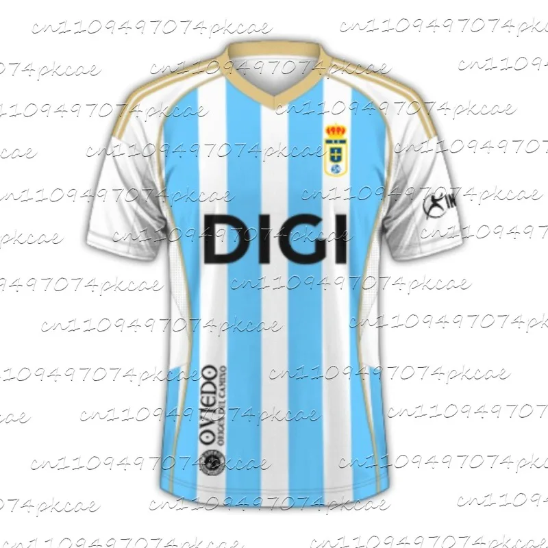25/26 nuevo Unisex Real Oviedo Centenario Away Jersey de manga corta de verano de secado rápido transpirable camiseta de moda para combinar y uso diario