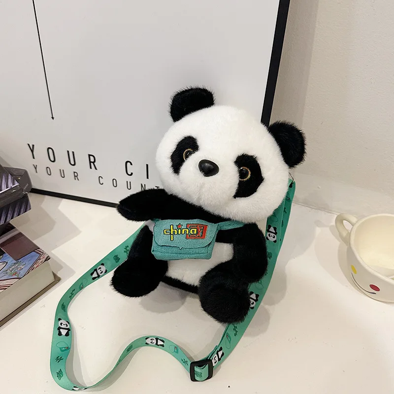 Bolso de hombro de Panda Satchel, máquina de agarre, muñeco de Panda de dibujos animados japoneses, envoltura cruzada de felpa, regalos para amigos