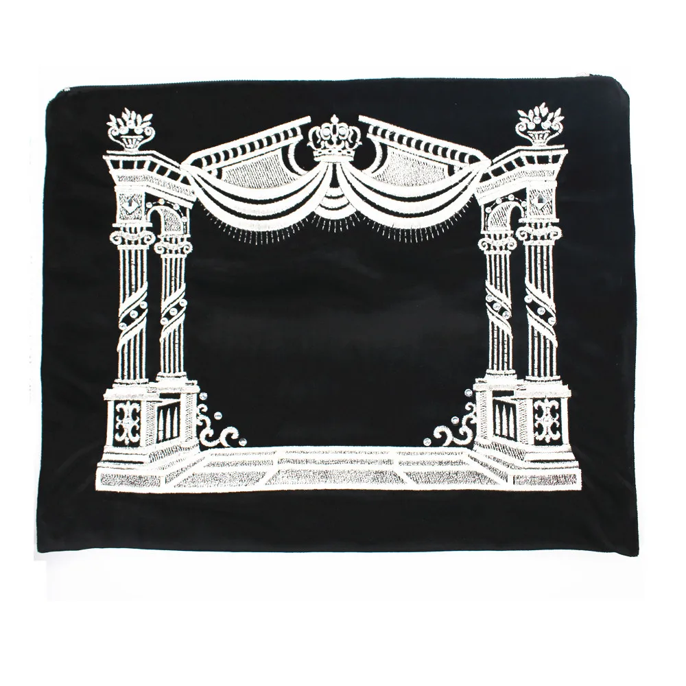 Ensemble de sacs en velours pour tallit, châle de prière Judaica, à fermeture éclair et brodé avec Protection en PVC