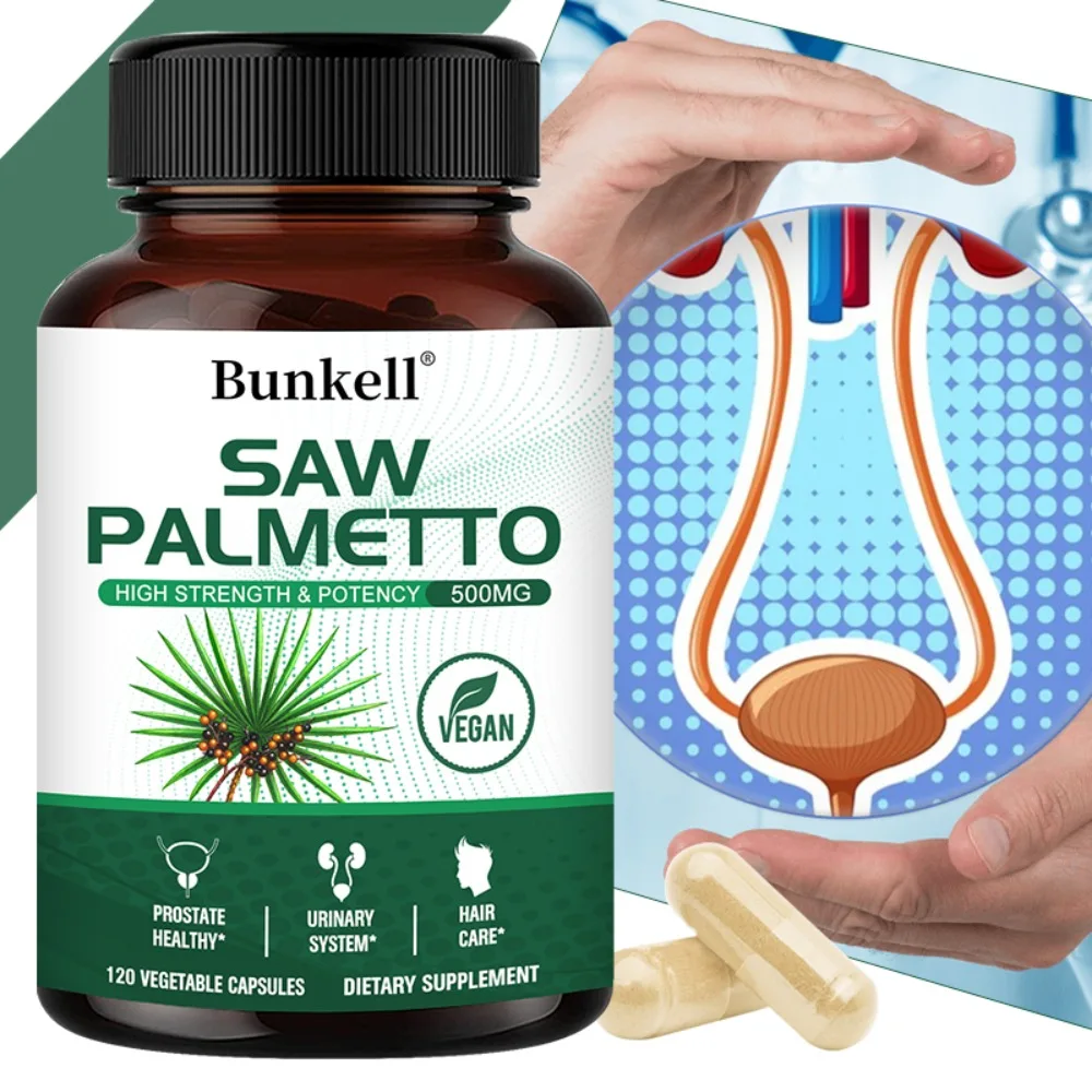 Saw Palmetto - Support for Prostate and Urinary Health, Herbal Health Supplement, 120 Capsules Vegan Non-GMO