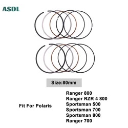 Motorcycle Piston Rings 80mm STD for Polaris Ranger 6x6 800 4x4 700 2010-2017 RZR 170 800 900 Sportsman 500 700 800 850 MV7