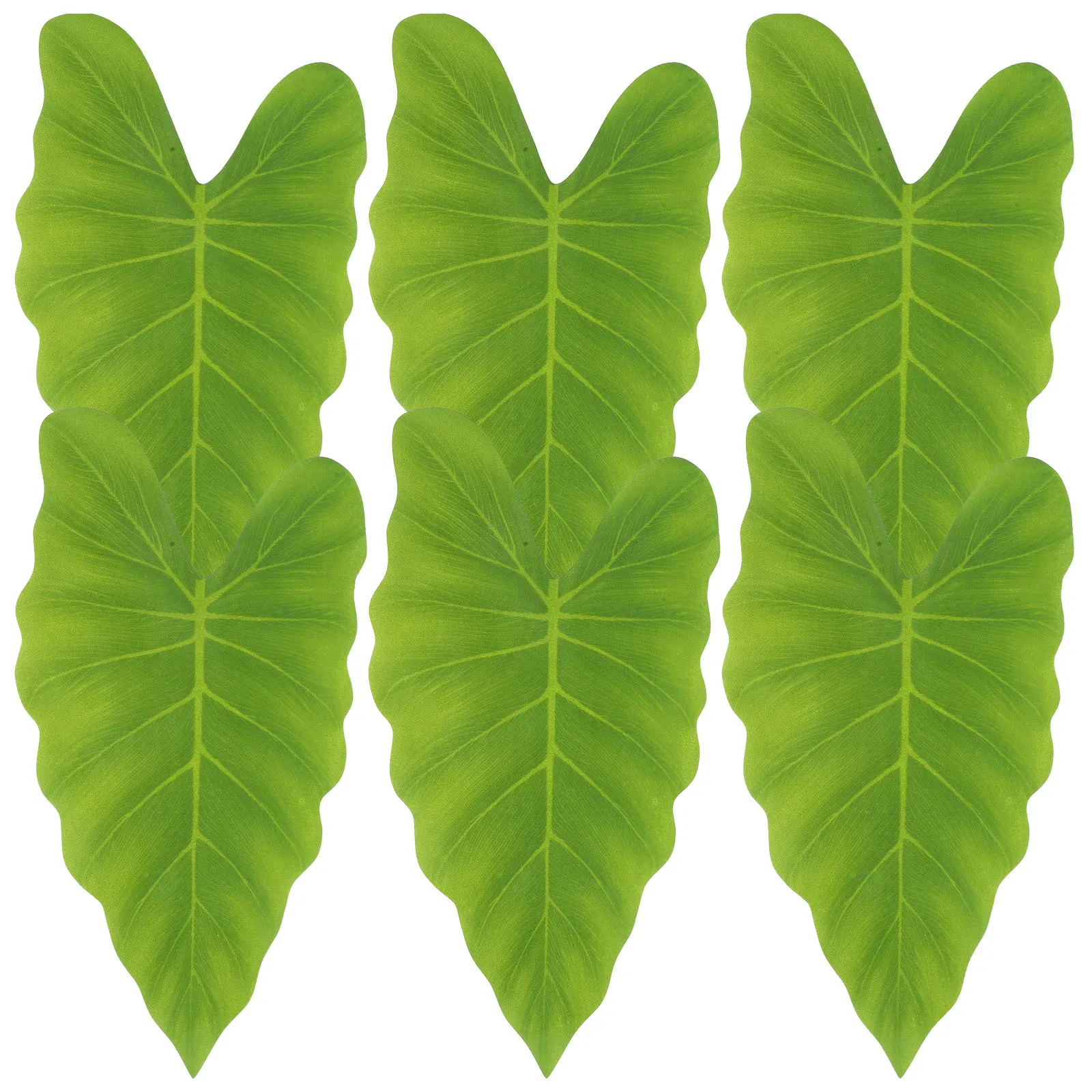 

6Pcs Realistic Simulation Banana Leaves Artificial Tropical Leaves For Hawaiian Luau Party Decor