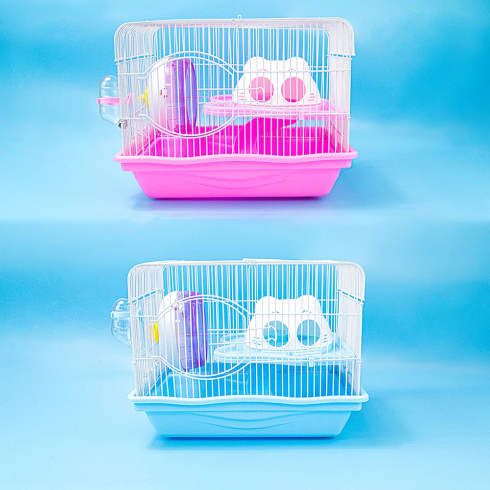 

Mini Hamster House Slient Running Wheel Slide Excise Living Room for Rat Chipmunk Tunnel Toys House Drink Food Accessories Set