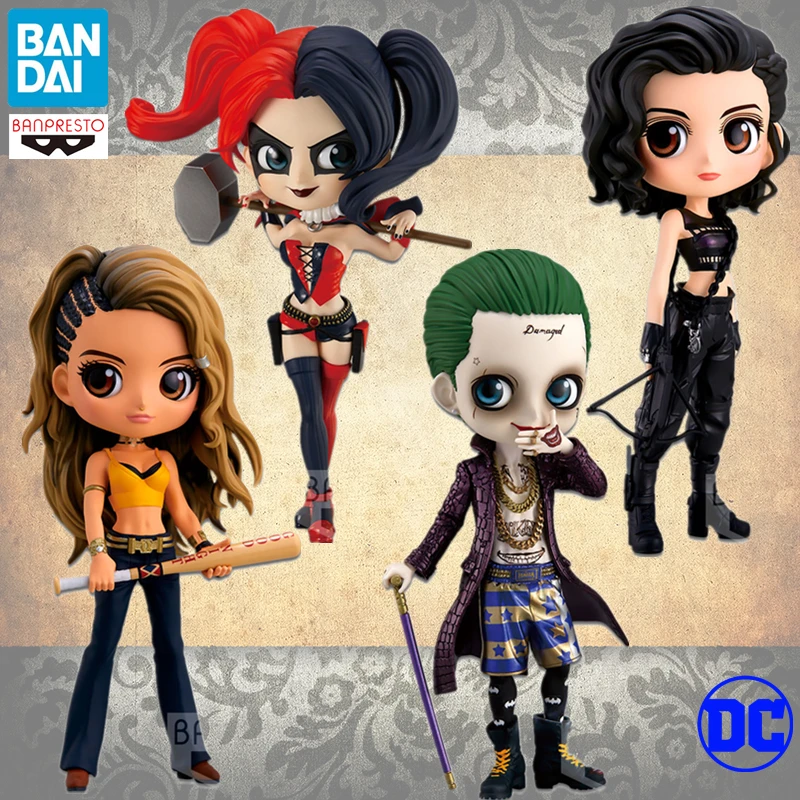 

Spot Goods Bandai Authentic Qposket Dc Hero Harley Quinn Joker Wonder Woman Super Girl Boutique Handmade Model Gift Collect Toy
