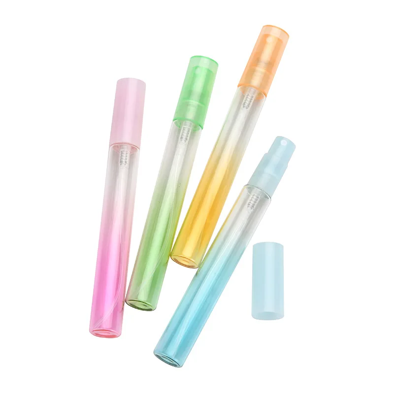 100 szt. Butelka z rozpylaczem 10 ml, szklana, wielokrotnego użytku, przenośna butelka na olejki eteryczne, butelka dozująca perfumy