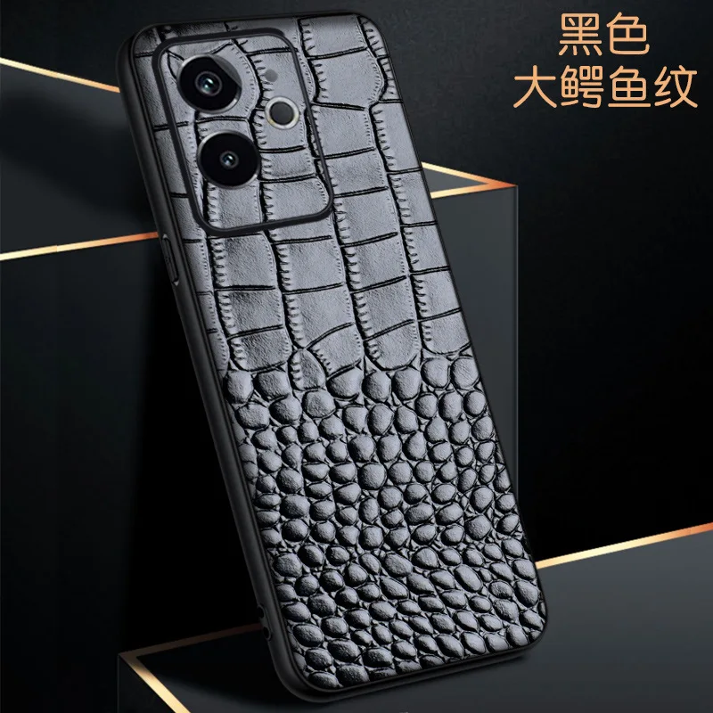 

Wobiloo Luxury Genuine Cow Stick Leather Magnetic Cover Mobile Phone Book Case For Realme Gt 6 Gt6 Cases Funda