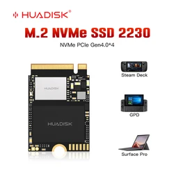 HUADISK NVMe M2 SSD 1TB Support Steam Deck M.2 NVMe PCIe Gen 4x4 Disk NVMe SSD 2230 for Mini PC Microsoft Surface Pro X Laptop 3