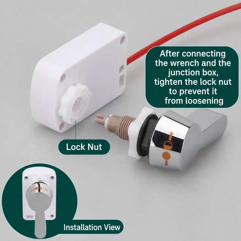 Double Flush Toilet Flush Button Cable Operated Adjustable Toilet Flush Conversion Easy Install with Cable Box