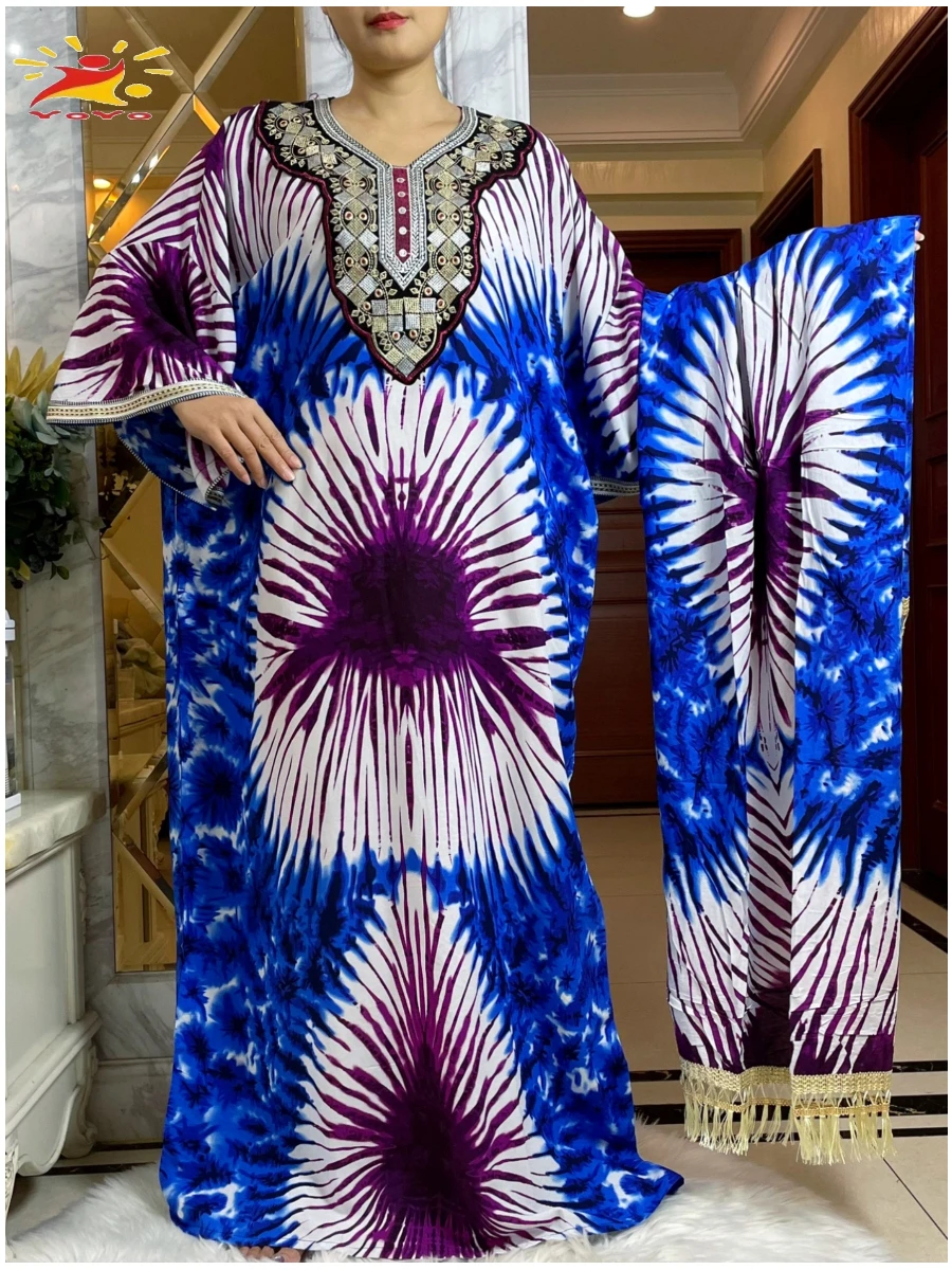 الخفافيش كم كاشخا أنيقة عباية فستان التعادل صبغ القطن المرأة فضفاض عباية بوهو فستان ماكسي فساتين راقية غير رسمية الأفريقية فيستدوس #6