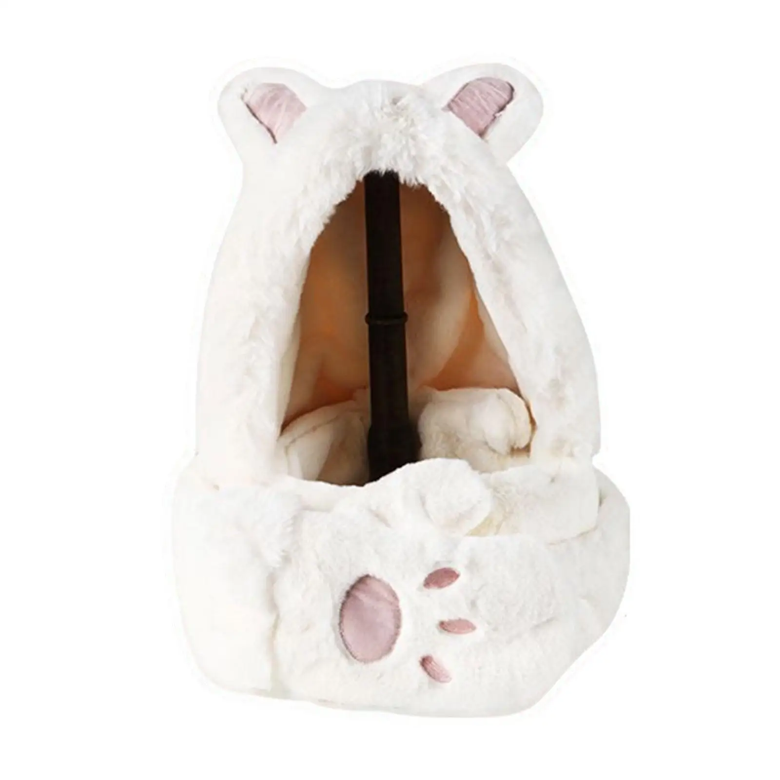 Women Girls Cute Rabbit Animal Winter Hats 3 in 1 Plush Hoodie Paw Gloves Mitten Scarf Set