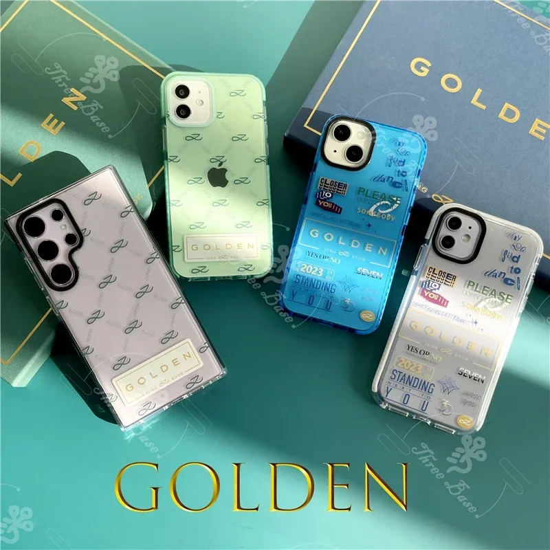 KPOP JUNGKOOK Golden Phone case For iphone series，16 PRO 15PLUS  SE2 8Plus XS XR XS 12Pro 11Promax 13Pro 13Mini 14 Plus 14Promax