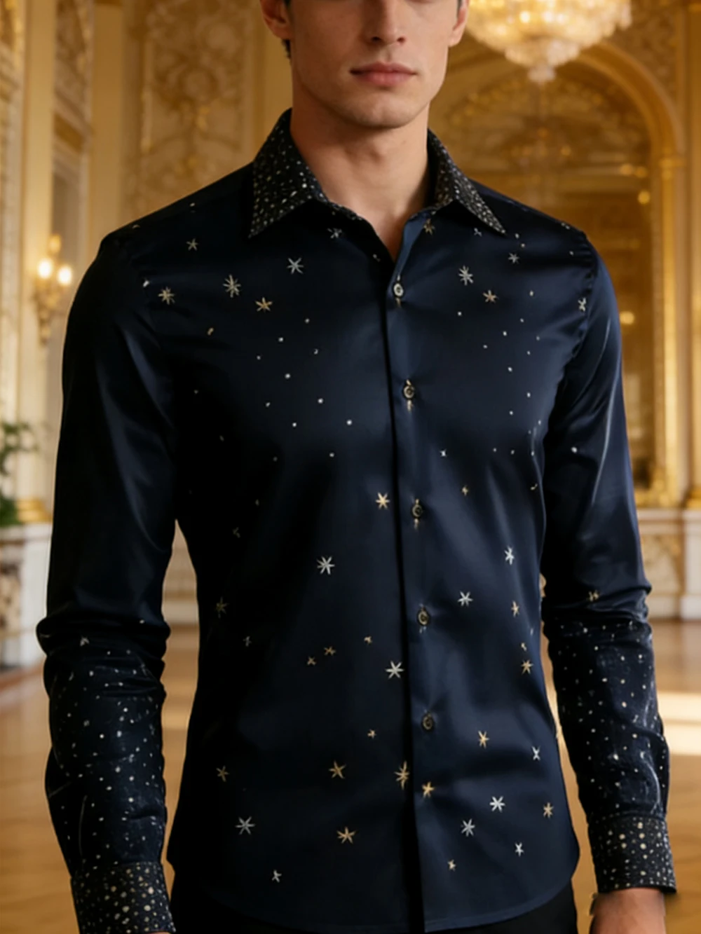 Camicia da uomo con stampa 3D del drago dorato della linea semplice Hawaii Beach Leisure Vacation Abiti da strada per feste aziendali con risvolto a maniche lunghe