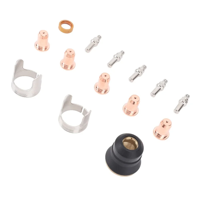 14Pcs Plasma Torch Consumables Set Electrode Nozzle Protective Cover Bracket Set For CUT 55DS Pro CUT 65DS