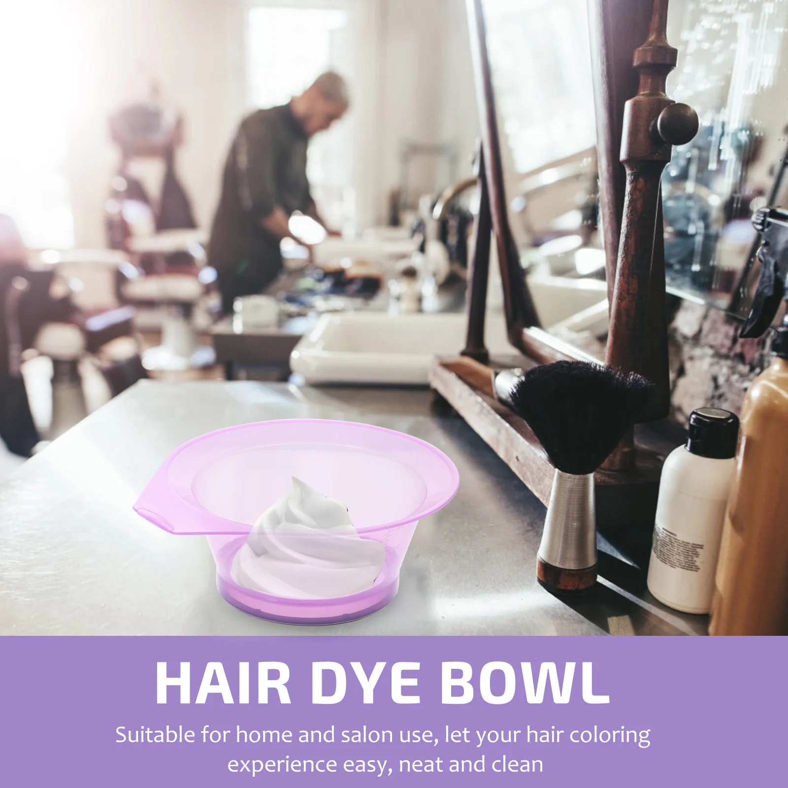 2Pcs Hair Dye Bowl Transparent Plastic Reusable No Mess Salon Tool Hair Coloring Mixing Bowl for DIY Hairdressing - Image 3