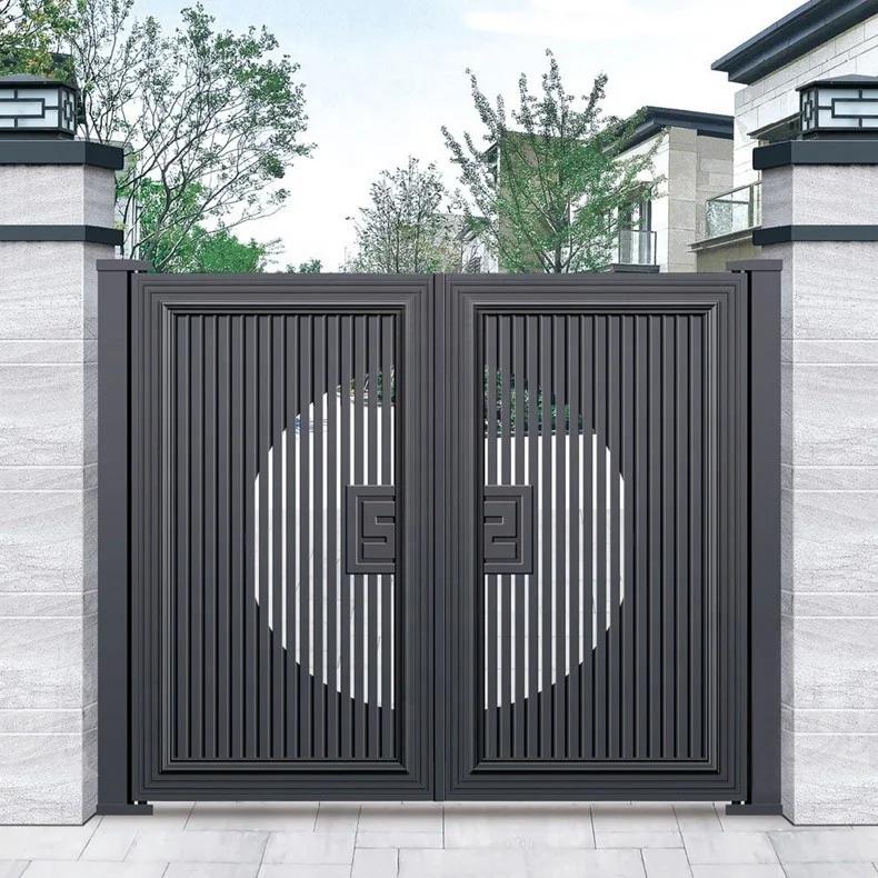 Gerbang Ayun Ganda Aluminium Desain Modern Eropa