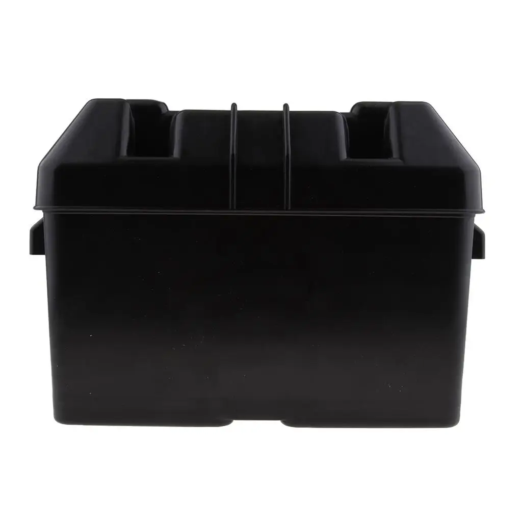 Box Vented for 12V Marine, RV, Boat, and Trailer Batteries, Black