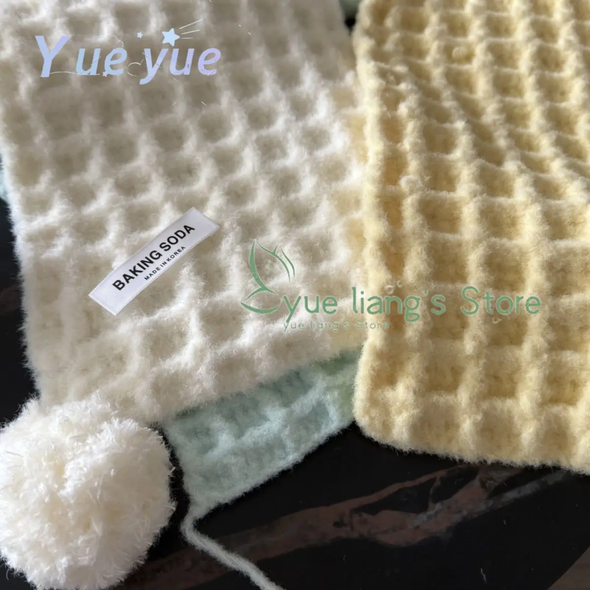 Waffle Mint Green Milk Mousse Cloud Cotton Special Thread, 350g DIY Scarf Material Package, Hand Woven Crochet Hook