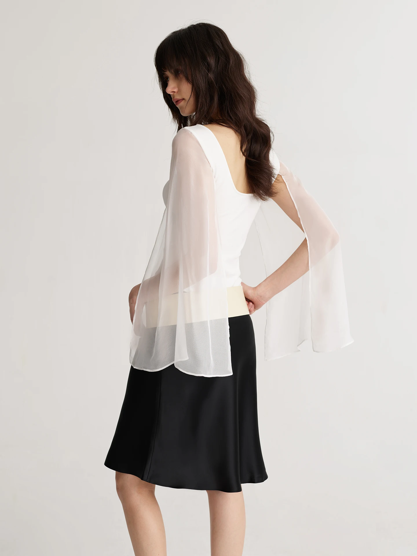 Dozzease Silk Mesh Sleeveless Tank Top Women's Summer Elastic Short Sleeve Shirt Elegant Style Universal Fit Slimming Body Se...