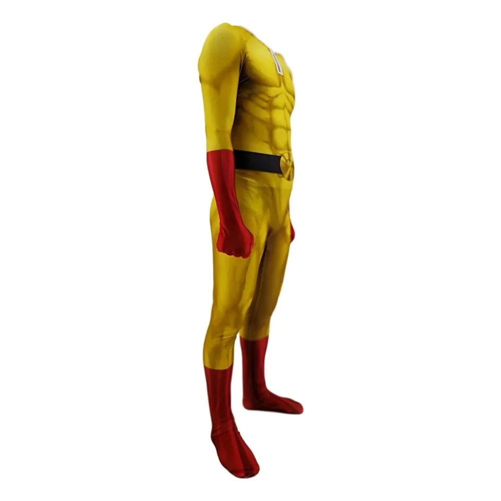 2025 One Punch Man Costumi Cosplay per uomo Saitama Anime Cosplay Tuta da supereroe Halloween Tute Abiti con mantello/mantello