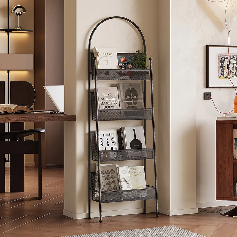 

Vintage Style Iron Art Wall-Mounted Magazine Rack Eco-Friendly Multi-Layer Display Shelf Creative Living Room Storage Made Metal