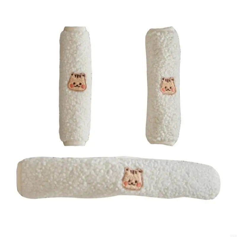 1 Set Pluh Burp Cloth Teething Bib Multifunctional Pram Strap Armrest Cover Baby Strollers Drooling Bib Saliva Towel