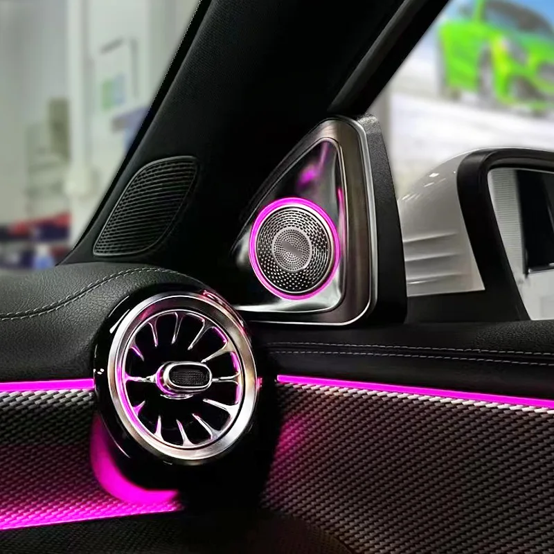 Benz C/E/S/GLC Class Color Car Led Ambient Light Retrofit Audio Kit For  W205 X253 W213 W222 4D Rotary Treble Tweeter Horn