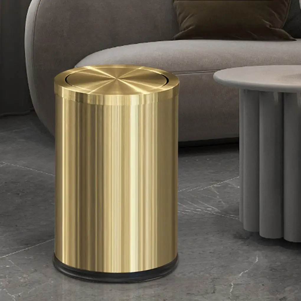 Durable Steel Trash Bin For Kitchen Or Bathroom - Long Service Life Stainless Steel Made Trash Cans 9L Rose Gold