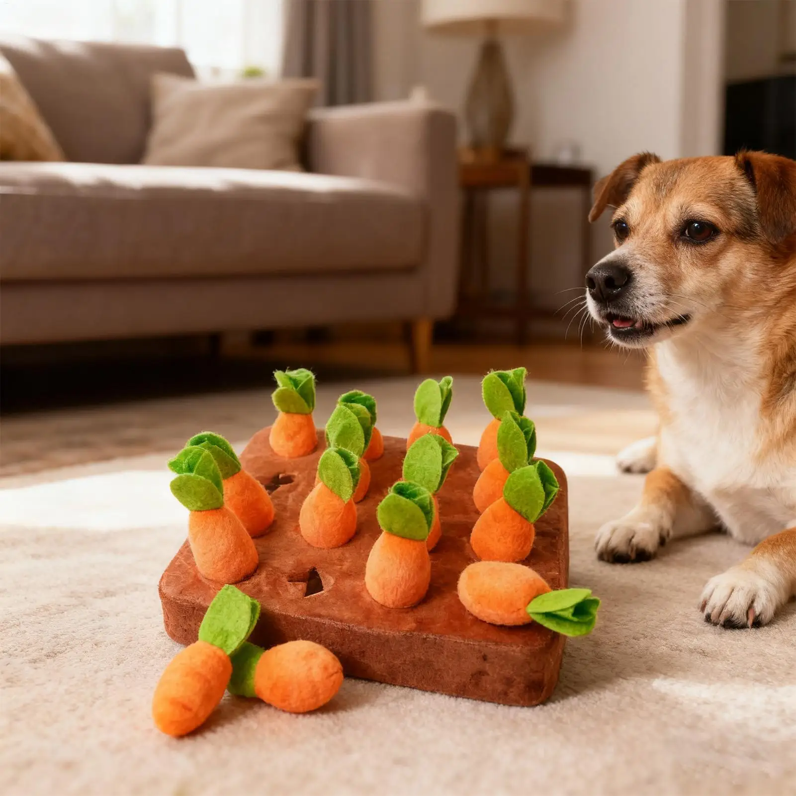 Treat Dispensing Dog Toys Safe Long Lasting Carrot Shape Feeders Dog Food Dispenser Toy For Puppy Pet Indoor Outdoor Home Snack