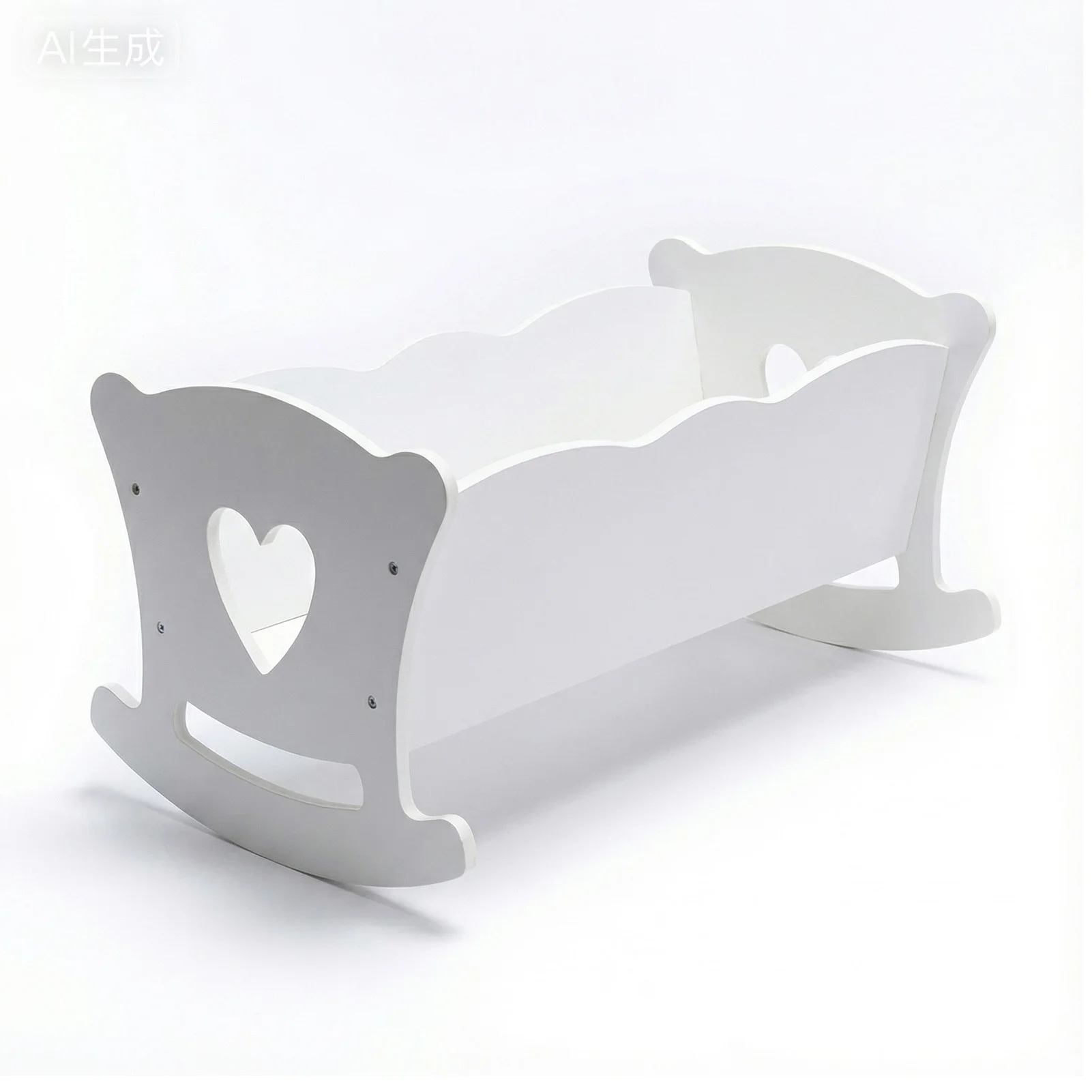 NOVO Brinquedo de Madeira para Bonecas, Berço de Boneca de Madeira com Conjunto de Roupa de Cama Rosa para Bonecas de até 20 Polegadas