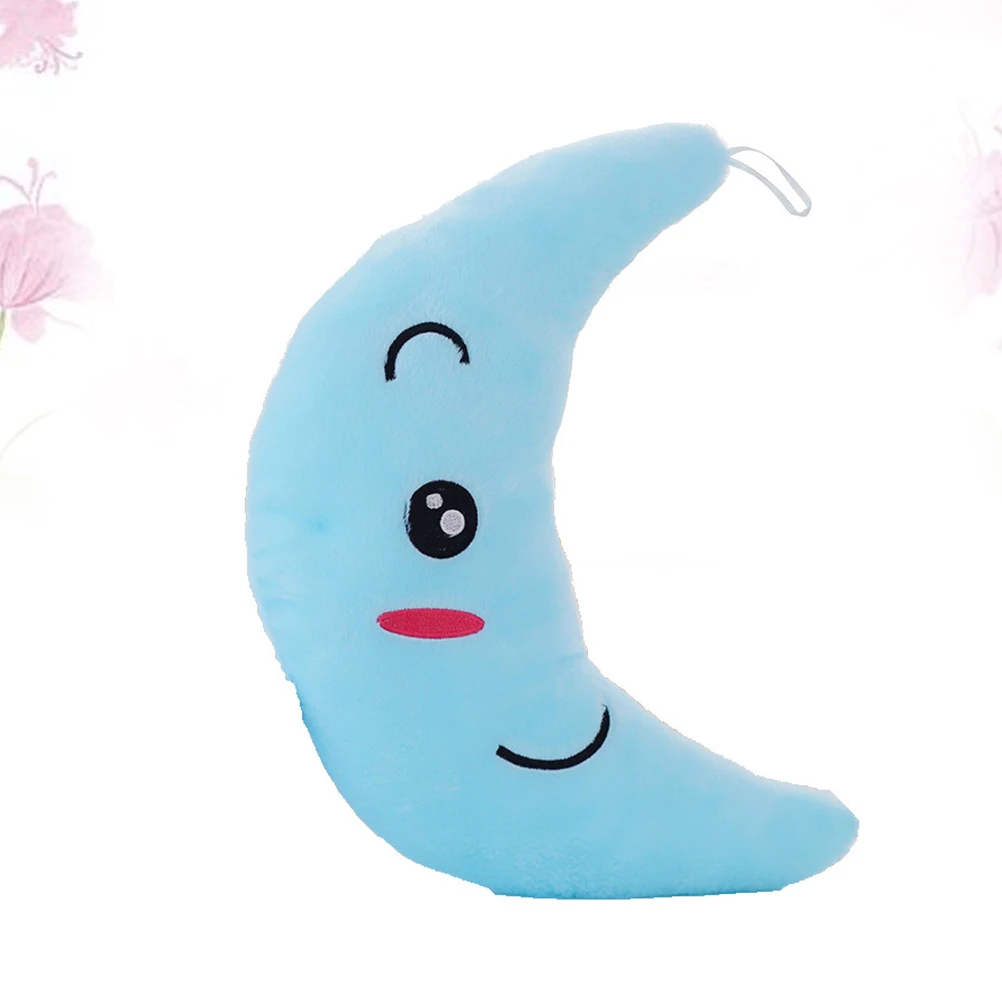 

Blue Creative Light Up LED Moon Luminous Throw Pillow Glow Cushion Baby without