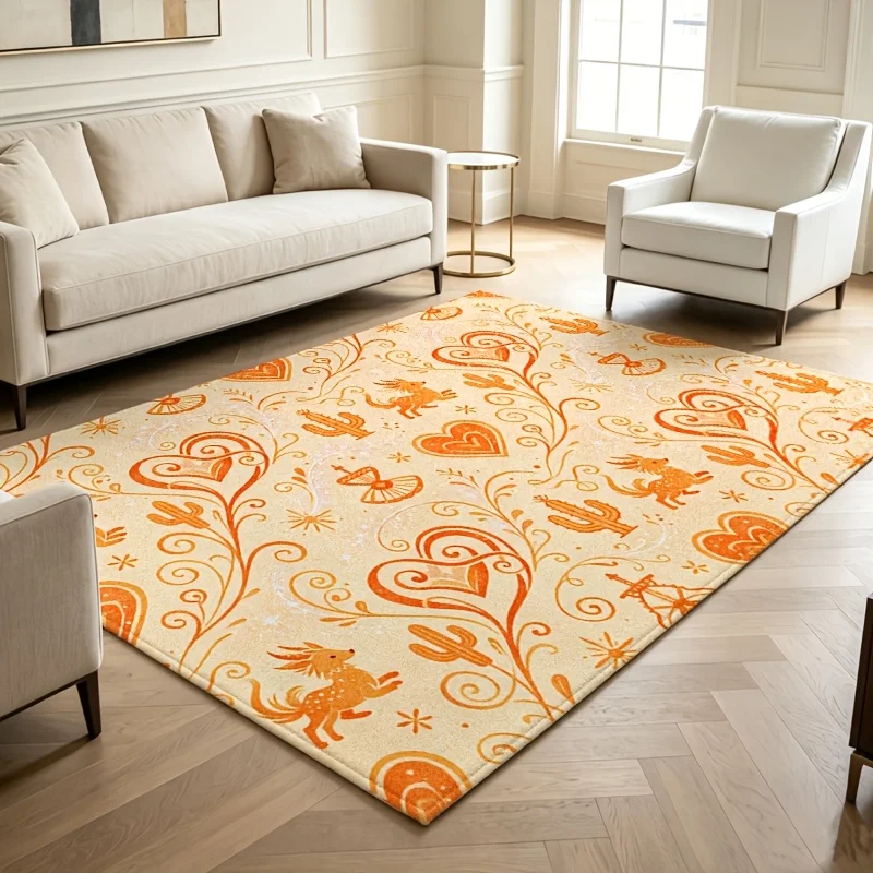 Forest Deer Botanical Pattern Area Rug Warm Retro Art Decor Carpet Floor Rug for Bedroom Housewarming Party Ornament Decor Gift - view 3