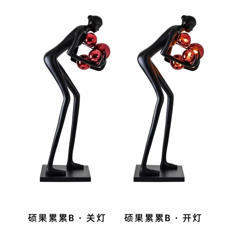 Abstract figure floor-to-ceiling sculpture Hotel lobby welcome ornament Model room decoration Sales office Entrance installation