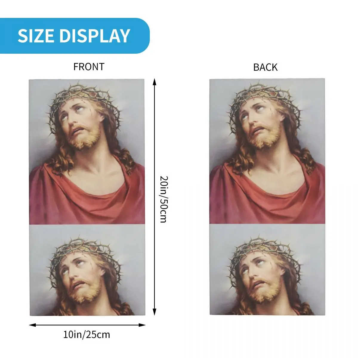 Jesus Christ Crown Of Thorns Merch Bandana Neck Cover Christian Catholic Art Face Scarf Outdoor Sports Balaclavas Breathable