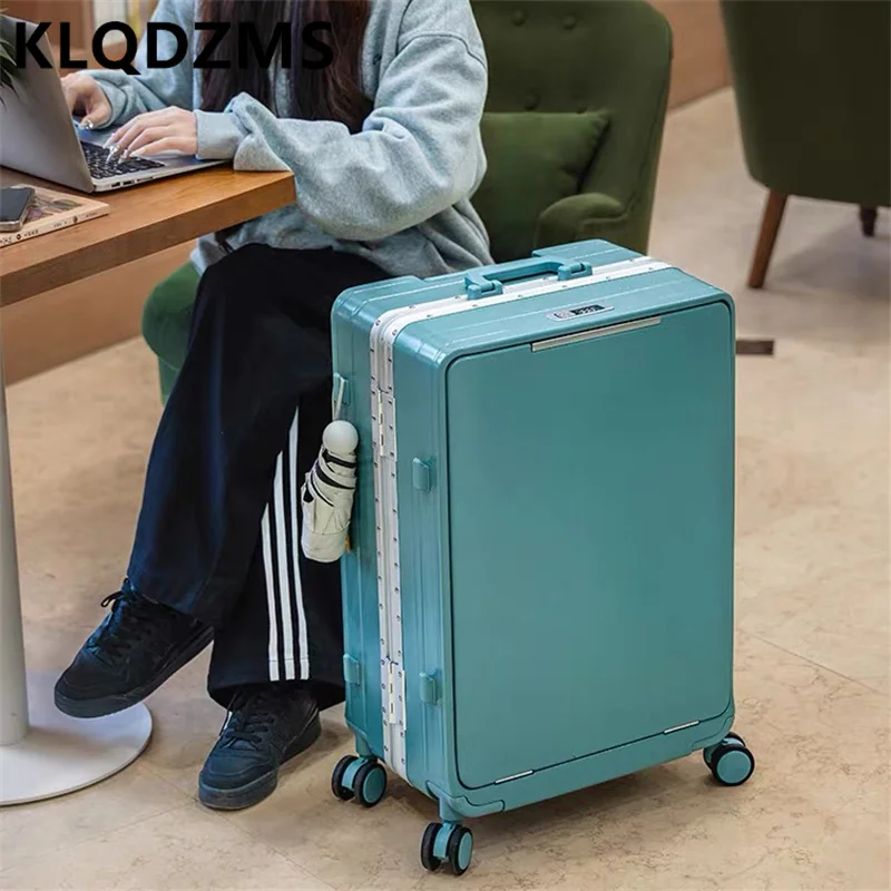 حقيبة أمتعة عالية الجودة من KLQDZMS مقاس 20 بوصة، حقيبة سفر من البولي كربونات مقاس 24 بوصة و26 بوصة ذات سعة كبيرة، حقيبة أمتعة عالمية للرجال والنساء