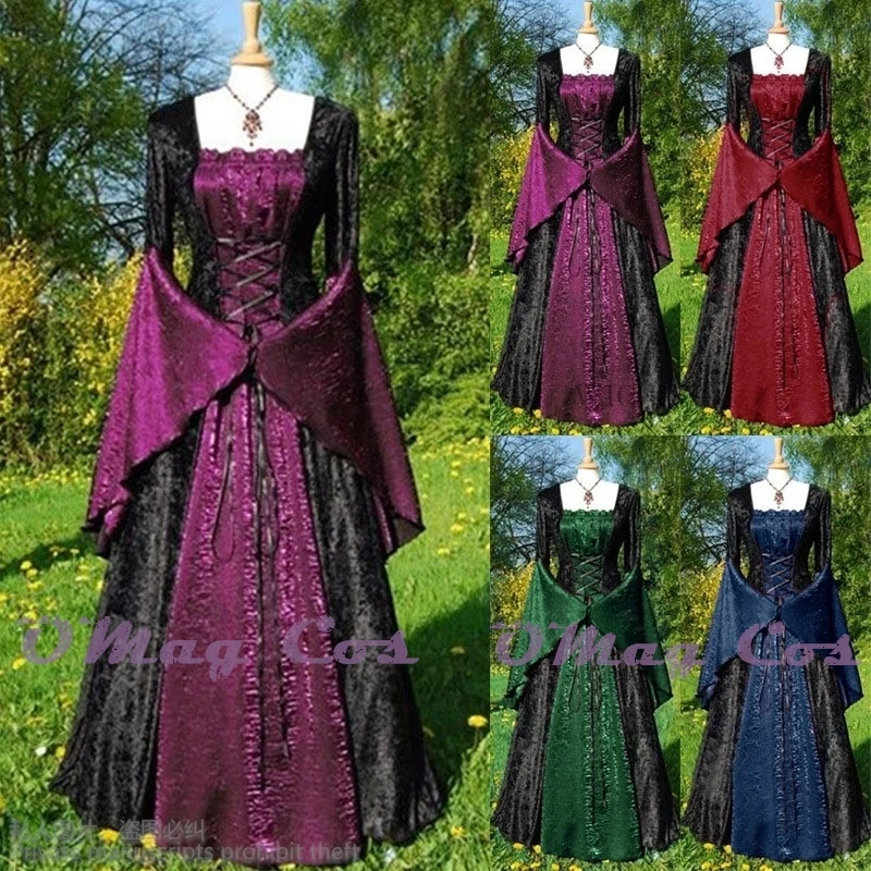 

Anime New Halloween Cosplay Medieval Cosplay European Court Style Retro Party Dress Cosplay women's Long Dress Retro Lolita Cos