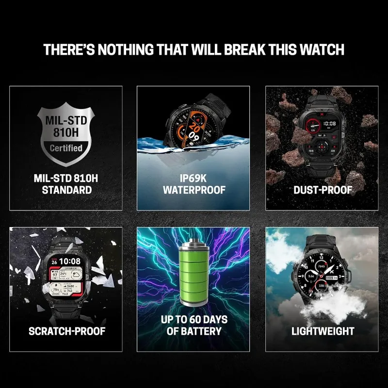 ساعة ذكية مزودة بنظام تحديد المواقع (وضع رياضي)، ومتتبع اللياقة البدنية المتين المقاوم للماء، متوافقة مع Android وiOS، وأكثر من 170 أوضاع رياضية #6