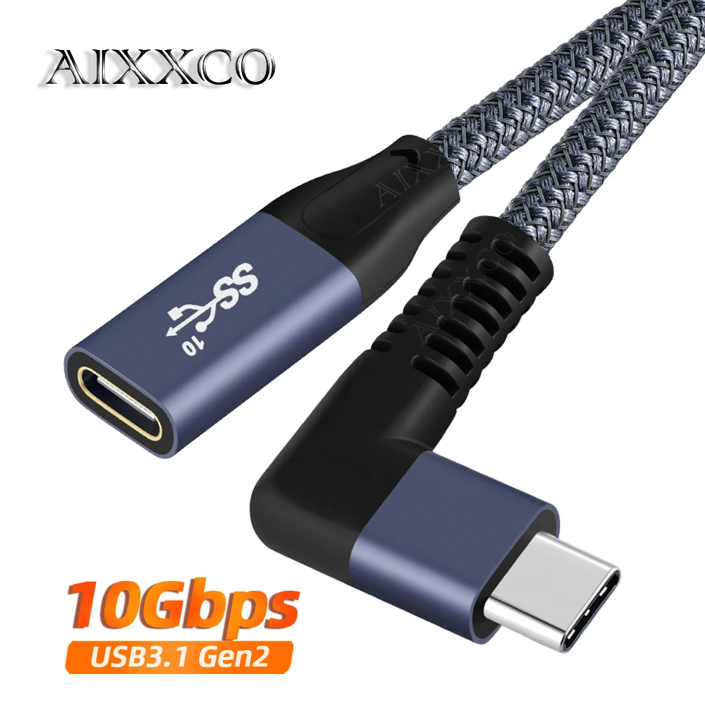 AIXXCO 10Gbps USB C Extension Cable USB 3.1 Type C Extend Fast Charging Cable 100W for Switch MacBook Pro Samsung S10