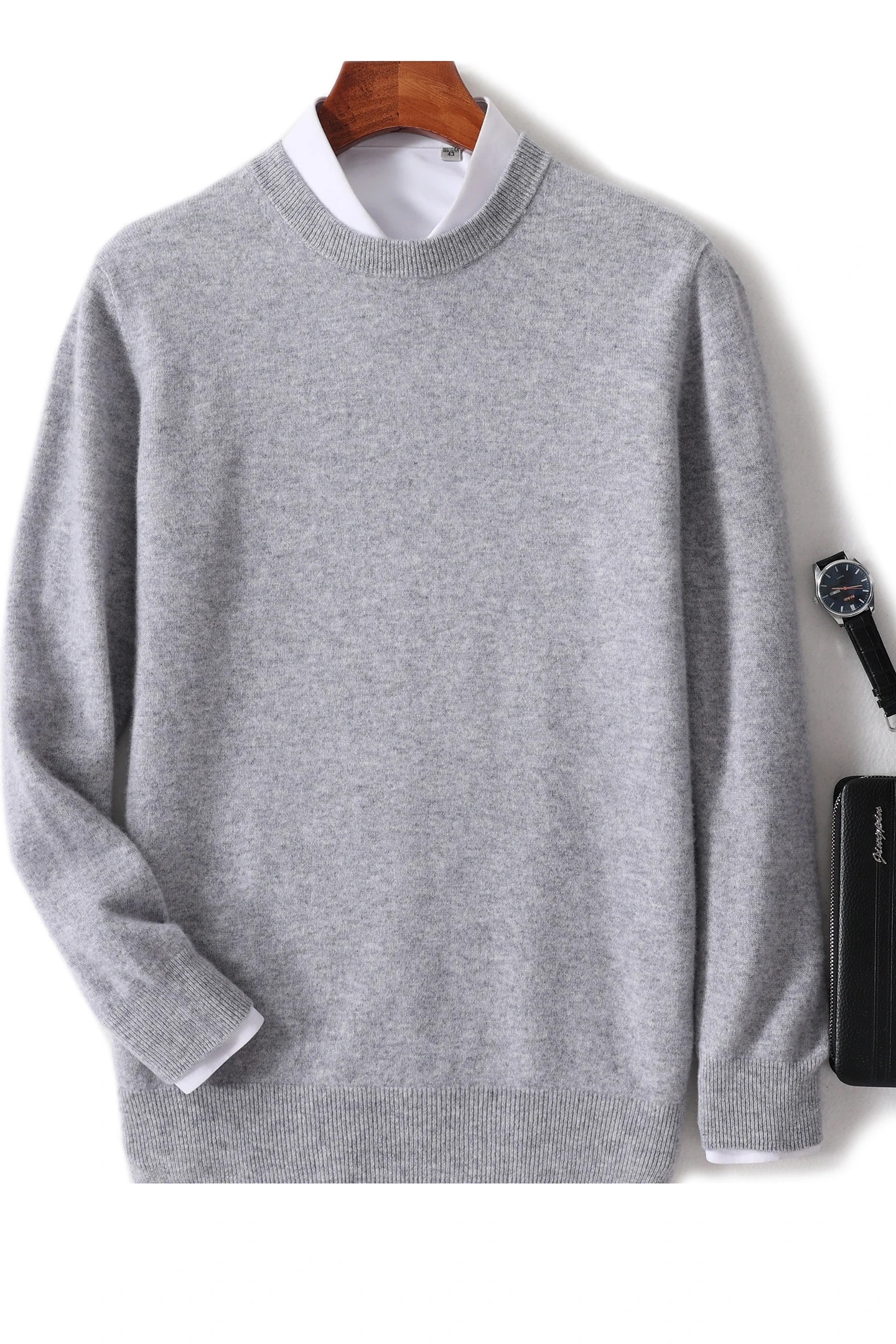 Smart Casual Autumn Winter Man Sweater Basic 100% Merino Wool Men Knitwear O-Neck Pullover Cashmere Long Sleeve Clothing Tops