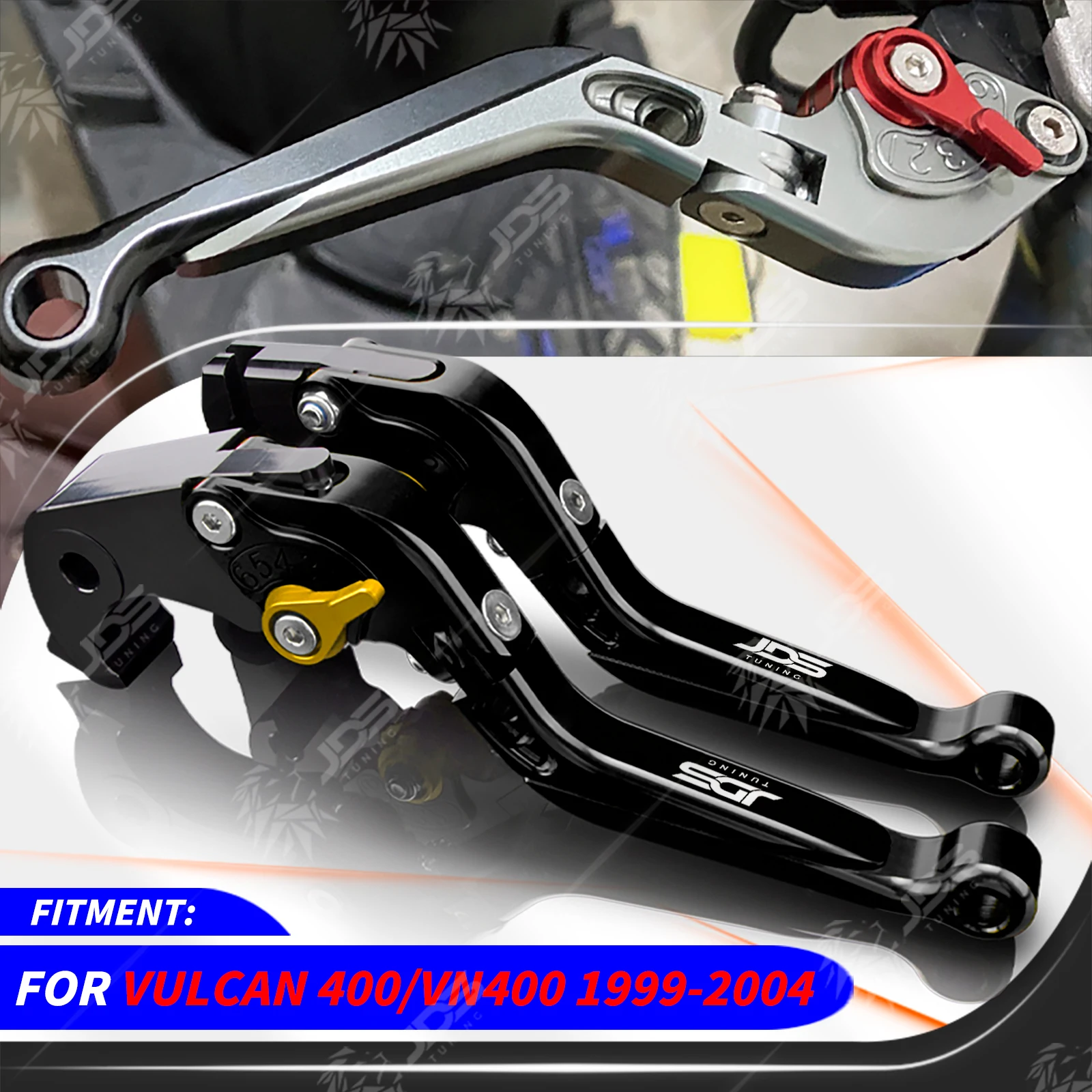 For Kawasaki VULCAN 400 CLASSIC/VN400 1999-2004 Clutch Lever Brake Lever Set Foldable Adjustable Handle Levers Accessories Parts