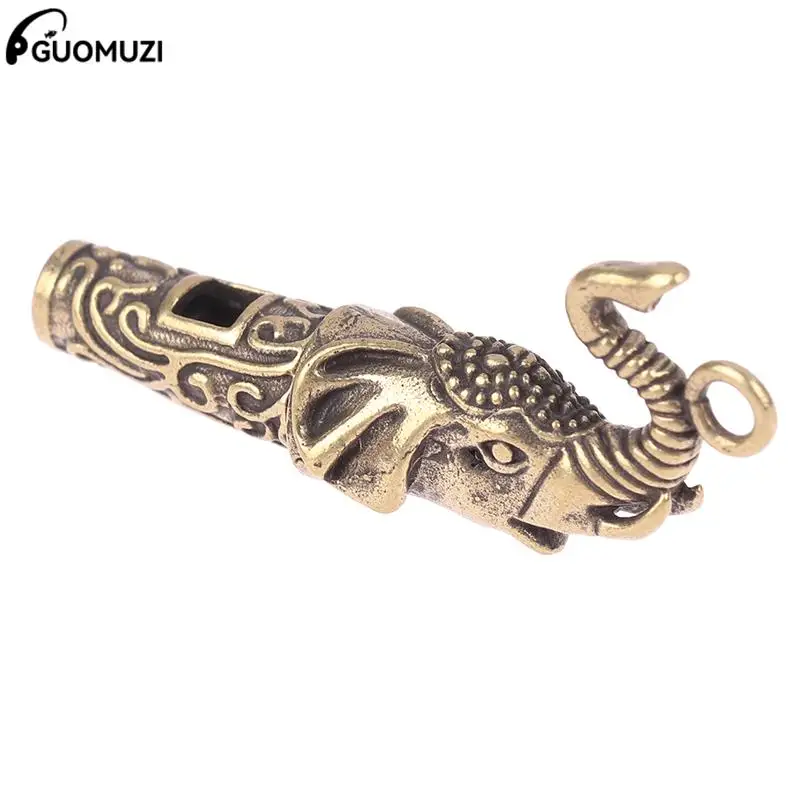 

1Pc Brass Metal Treble Training Wilderness Survival Pendant Elephant Whistle Antique Keychain Outdoor Survival Whistle