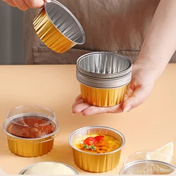 20pcs Dessert Cups No Lids Gold Aluminum Foil Baking Cups Holders Cupcake Bake Utility Ramekin Clear Pudding Cups