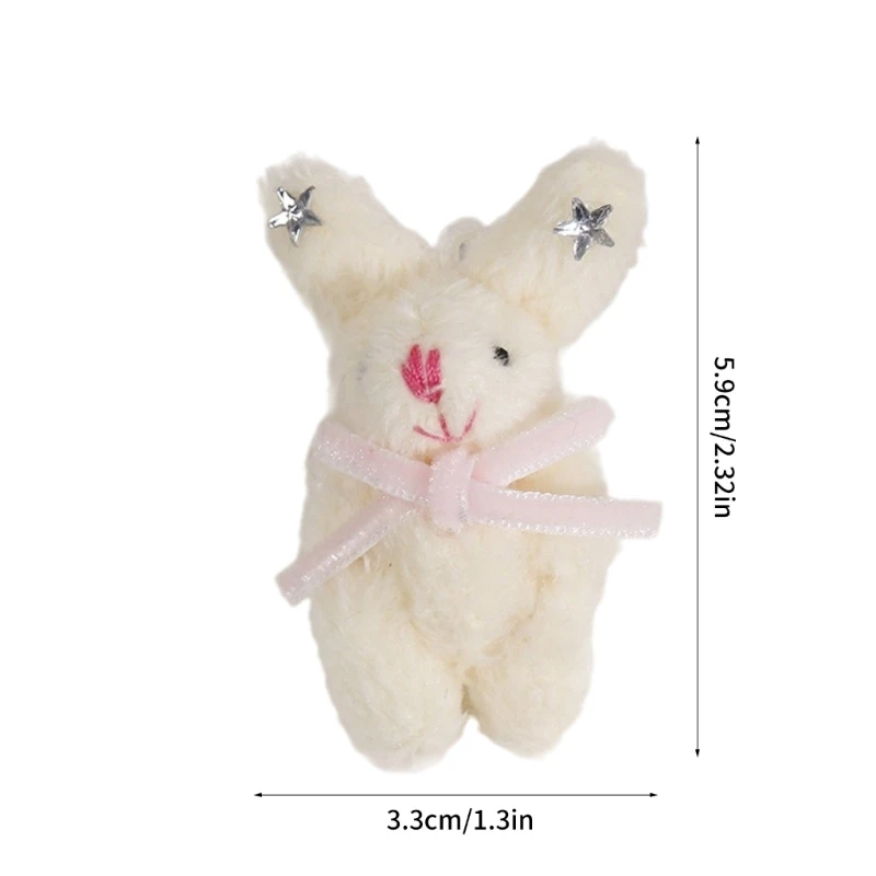 Soft and Adorable Rabbit Plush Toy with DIY Accessories Exquisite Rabbit Keyring Decoration Rabbit Keychain Pendant