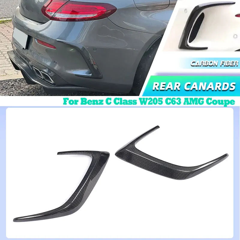 

Carbon Fiber Car Rear Bumper Canards for Mercedes Benz C Class W205 C63 AMG Coupe 2-Door 2015-2017 Rear Air Vent Fins FRP