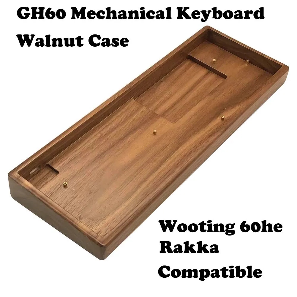 Custom Wooden Walnut Beach Mechanical Keyboard 60 Case Compatible with GH60 Wooting 60he RAKKA 64 RGB Kit Optional Gift