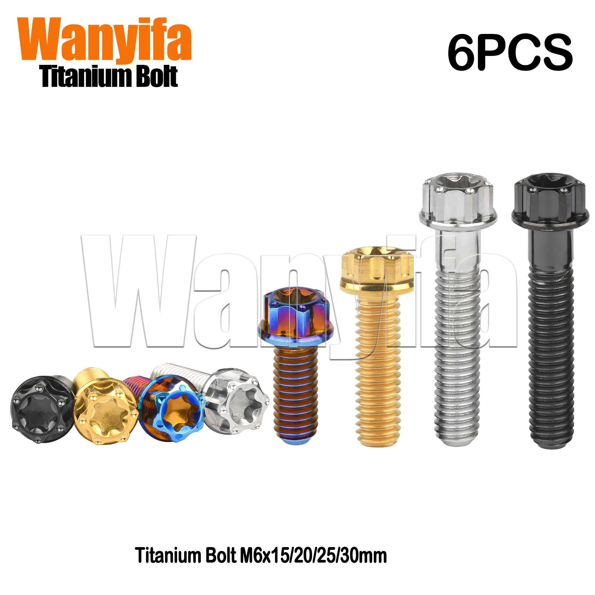 

Wanyifa Titanium Bolt M6x10/15/20/25/30mm Fancy Torx Small Flange Head Screws for Motorcycle Accessories