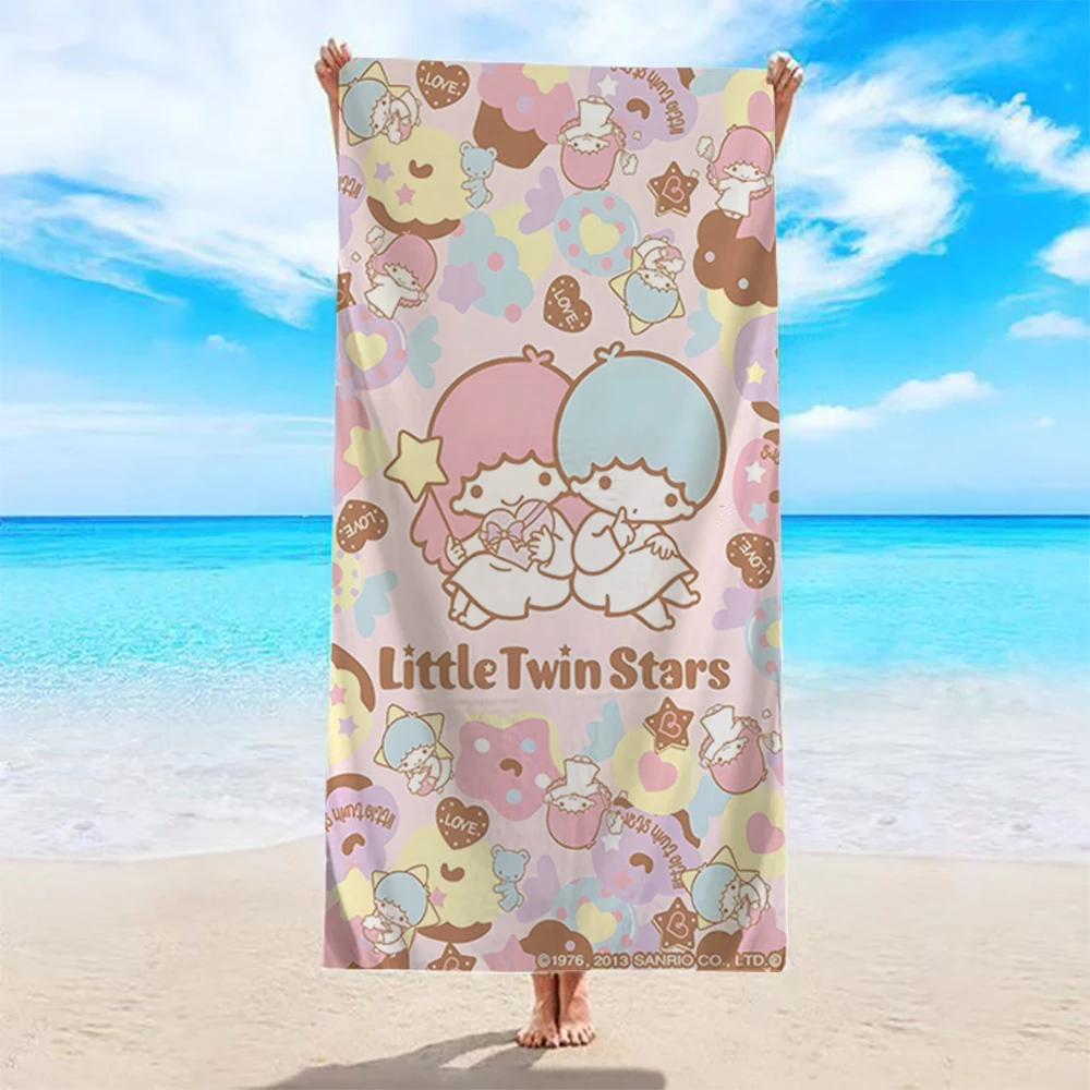 

Cute Little Twin Stars Beach TowelMicrofiber terry bath towels for yoga, travel, swimming, fitness and camping