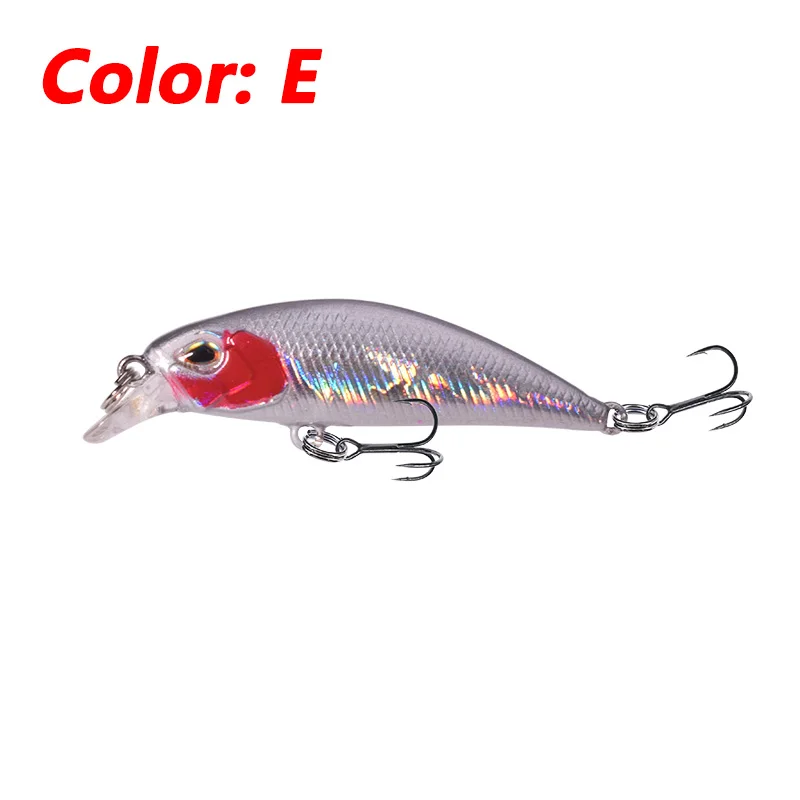 1 Pcs Sinking Minnow Fishing Lure 5.2cm 4.3g 3D Eyes Laser Plastic Mini Wobblers Artificial Bait for Pike Carp Bass Crankbait​