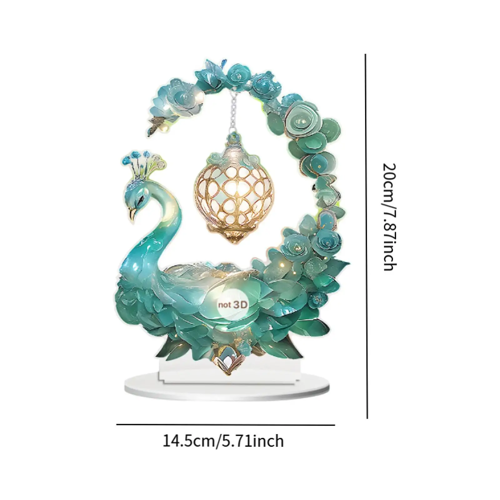 Acrylic Peacock Table Ornament Acrylic Desktop Ornament for Bookshelf Hotel