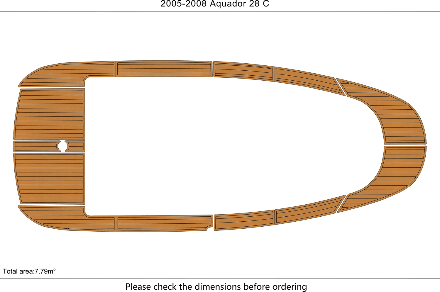 Eva foam Fuax teak seadek marine floor For2005-2008 Aquador 28 C Cockpit 1/4