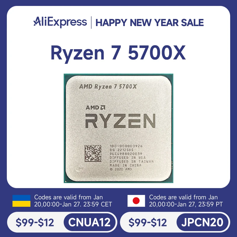 New AMD R7 5700X Ryzen 7 5700X 3.4 GHz Eight-Core Sixteen-Thread CPU Processor 7NM L3=32M 100-000000926 Socket AM4 No Fan